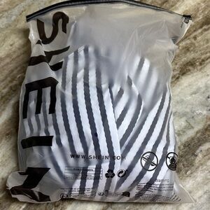 SHEIN Navy and White Striped Swimsuit